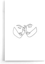 Walljar - Outline Faces II - Muurdecoratie - Poster