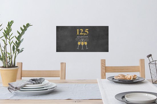 Stickers Stickers muraux - Marié 12,5 ans - Proverbes - Citations - Or - Anniversaire - 40x20 cm - Feuille adhésive