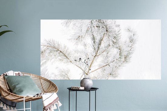 Stickers muraux - Film autocollant - Hiver - Neige - Branches - 120x60 cm - Film adhésif - Stickers muraux Chambre d'enfant - Papier peint autocollant