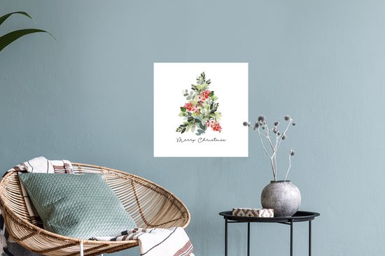 Stickers Stickers muraux - Noël - Aquarelle - Sapin de Noël - 30x30 cm - Feuille adhésive