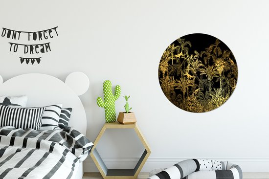 Cercle mural - Cercle mural - Jungle - Or - Zwart - Aluminium - ⌀ 60 cm - Intérieur et Extérieur