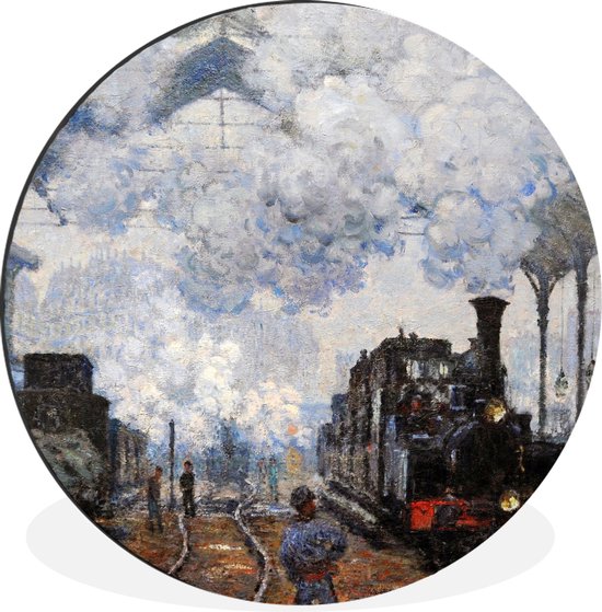 WallCircle - Cercle mural - Cercle mural - La Gare Saint-Lazare, l'arrivée d'un train - Claude Monet - Aluminium - Dibond - 60x60 cm - Intérieur et Extérieur