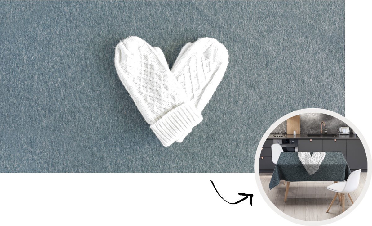 Tafelkleed - Tafellaken - 260x130 cm - Winter - Handschoenen - Hart - Binnen en Buiten