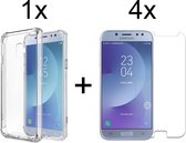 Samsung J5 2017 Hoesje - Samsung Galaxy J5 2017 hoesje shock proof case transparant - 4x Samsung J5 2017 Screenprotector