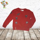 Jongens sweater sticker rood -s&C-134/140-Trui jongens