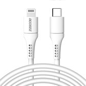 Accezz Kabel - Geschikt voor Lightning naar USB C Kabel - 2 meter - Snellader & Datasynchronisatie - Oplaadkabel geschikt voor iPhone 11/12/13/14 - Wit