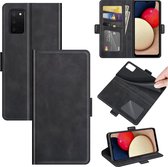 Samsung Galaxy A03s hoesje - MobyDefend Luxe Wallet Book Case (Sluiting Zijkant) - Zwart - GSM Hoesje - Telefoonhoesje Geschikt Voor: Samsung Galaxy A03s