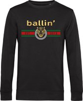 Heren Sweaters met Ballin Est. 2013 Tiger Lines Sweater Print - Zwart - Maat S