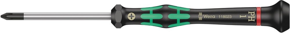 Wera 2050 05118023001 Elektronica en fijnmechanica Kruiskop schroevendraaier PH 1 Koplengte: 60 mm
