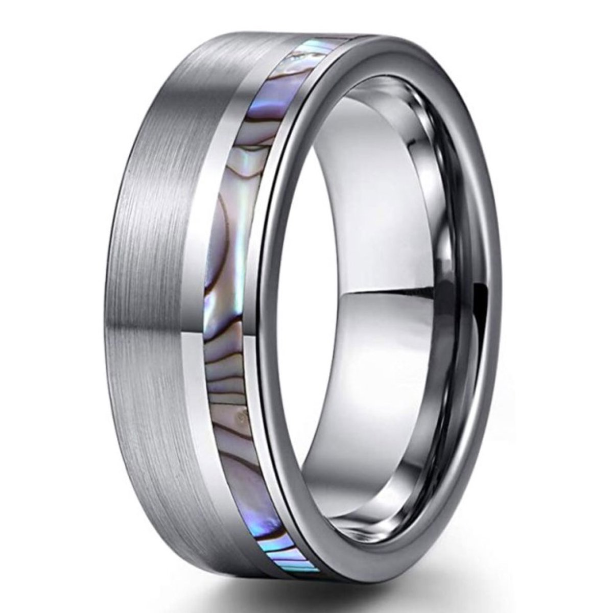Tungsten - Wolfraam ring Silver Clambe