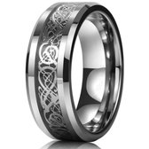 Tungsten - Wolfraam ring Viking zilver