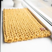 Sunny Mat - vensterbank mat - kattenmat - Geel - Small - handgemaakt - gehaakt - gerecycled katoen