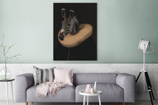 Tableau sur toile Zebra - Maîtres anciens - Art - 90x120 cm - Décoration murale