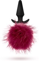 Blush - Pom plug anaalplug met konijnenstaartje - Rood