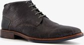 Van Beers leren heren veterschoenen snake - Zwart - Maat 46 - Echt leer
