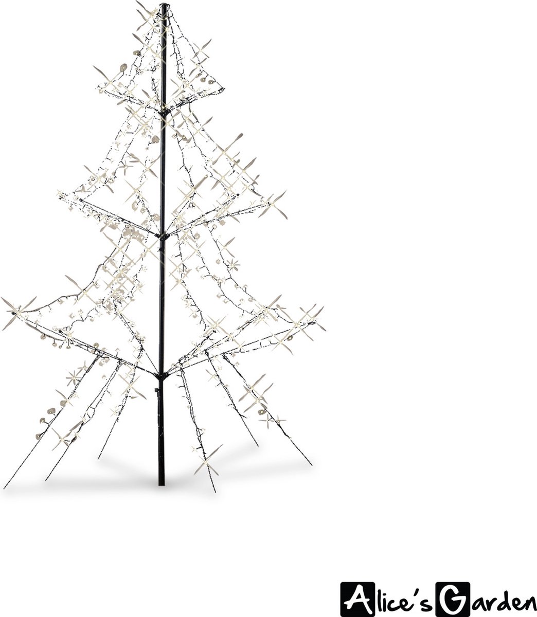 Alice's Garden Kerstverlichting Pinede - Figuur kerstboom - 200cm - metaal - warm wit