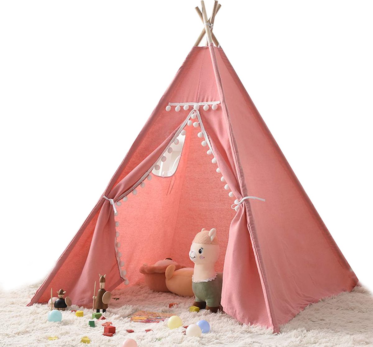 Happyment® Tipi tent kinderen - Roze - Speeltent - Wigwam speelgoed -  Jongens &... | bol.com