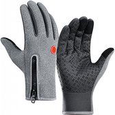 Winter Handschoenen | Touch Tip Gloves | Touchscreen | Winddicht | Heerlijk Warme Tech Fleece Voering | Winterhandschoenen | Voor Dames en Heren | Maat S | Grijs