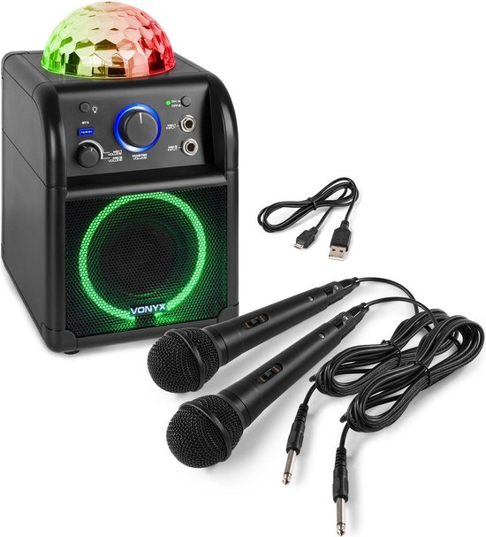 Équipement de karaoké ASENTER Microphone Karaoke Sans Fil, Micro Karaoké  Bluetooth Portable avec LED Lumière Disco pour 81517