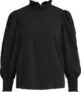 Vila Blouse Viyomi High Neck L/s Top/su/pb 14069365 Black Dames Maat - W38