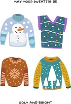 May your sweater be ugly set van 10 kerstkaarten met omslagen - Lacarta