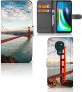 Smartphonehoesje met naam Motorola Moto G9 Play | E7 Plus GSM Hoesje Golden Gate Bridge