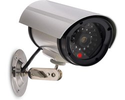 kwmobile dummy camera realistische look – Nep beveiligingscamera met knipperend LED-licht en kabel – Werkt op batterijen