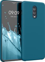 kwmobile telefoonhoesje voor OnePlus 6T - Hoesje met siliconen coating - Smartphone case in mat petrol