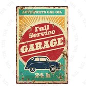 Retro Muur Decoratie uit Metaal Vintage Garage Sign 20x30cm XP-89