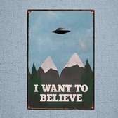 Retro Muur Decoratie uit Metaal UFO 20x30cm DU1227