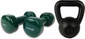 Tunturi - Fitness Set - Vinyl Dumbbell 2 x 2 kg - Kettlebell 12 kg