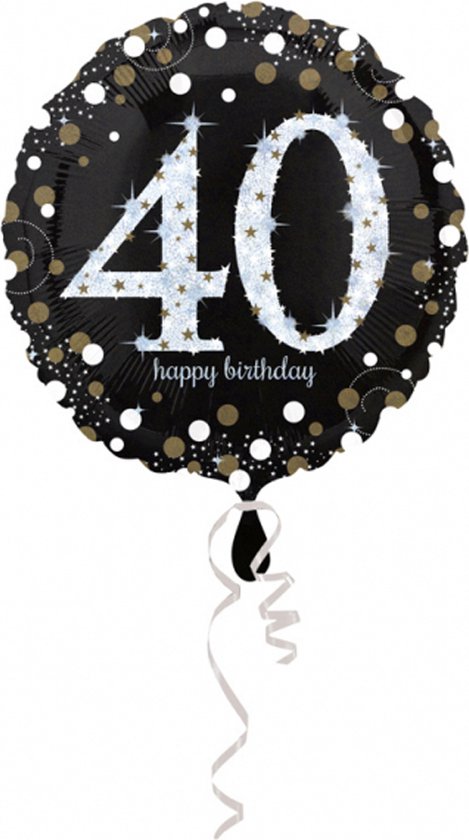 AMSCAN - Glanzende Happy Birthday 40 jaar ballon - Decoratie > Ballonnen