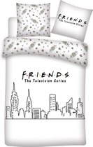 Friends Dekbedovertrek Skyline - Lits Jumeaux - 240 x 220 cm - Wit