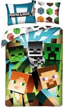 Minecraft Dekbedovertrek Block - Eenpersoons - 140 x 200 cm  - Katoen