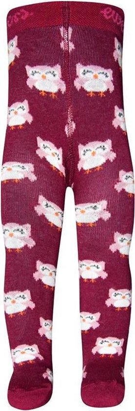 Wijnrode Ewers babymaillot met een all-over patroon van kleine, schattige uiltjes.