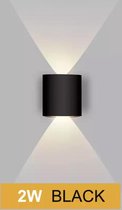 Wandlicht - Lamp - Verlichting - Wit Licht - 2 WAT - Zwart