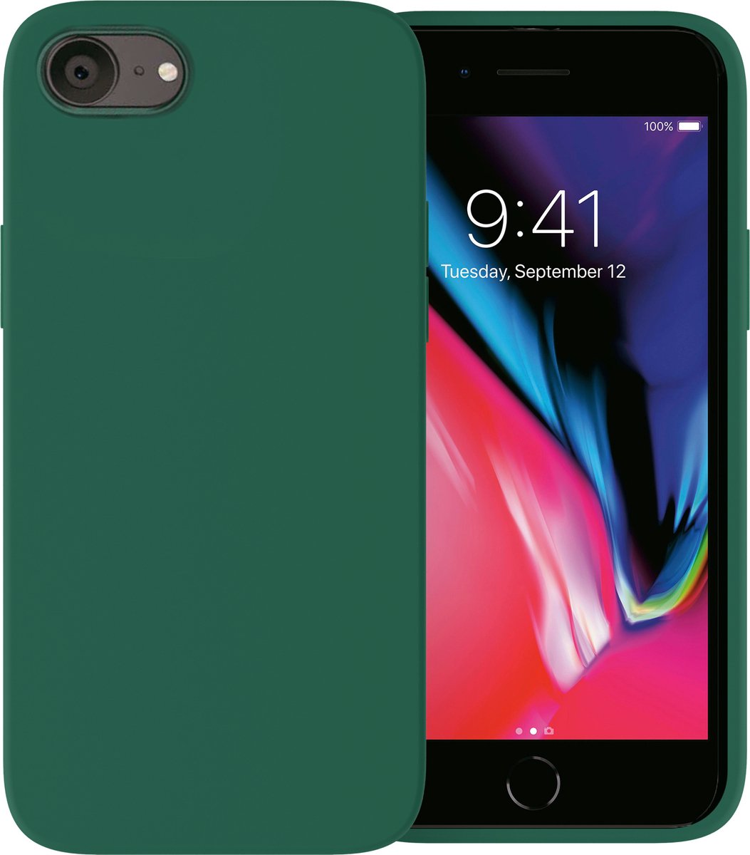 Ceezs telefoonhoesje geschikt voor Apple iPhone 7 / 8 / Apple iPhone SE 2020 / SE 2022 hoesje - Groen + glazen Screenprotector