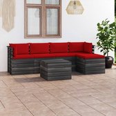 Decoways - 6-delige Loungeset met kussens pallet massief grenenhout