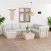 Decoways - 8-delige Loungeset met kussens pallet vurenhout