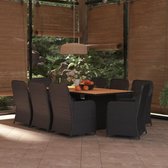 Decoways - 9-delige Tuinset poly rattan zwart