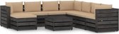 Decoways - 9-delige Loungeset met kussens grijs geïmpregneerd hout