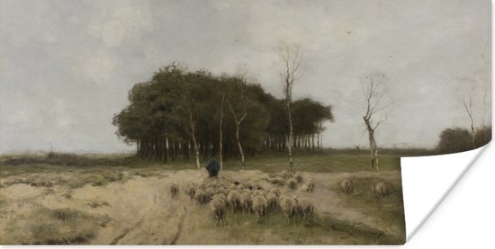 Poster Heide bij Laren - Schilderij van Anton Mauve - 40x20 cm