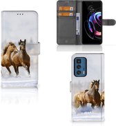 GSM Hoesje Motorola Edge 20 Pro Wallet Book Case Paarden
