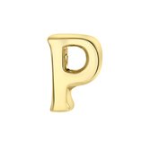 Gerecycled stalen goldplated charm letter - p