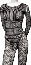 CalExotics - Lace Body Suit + - Plus Size lingerie Zwart PLUS