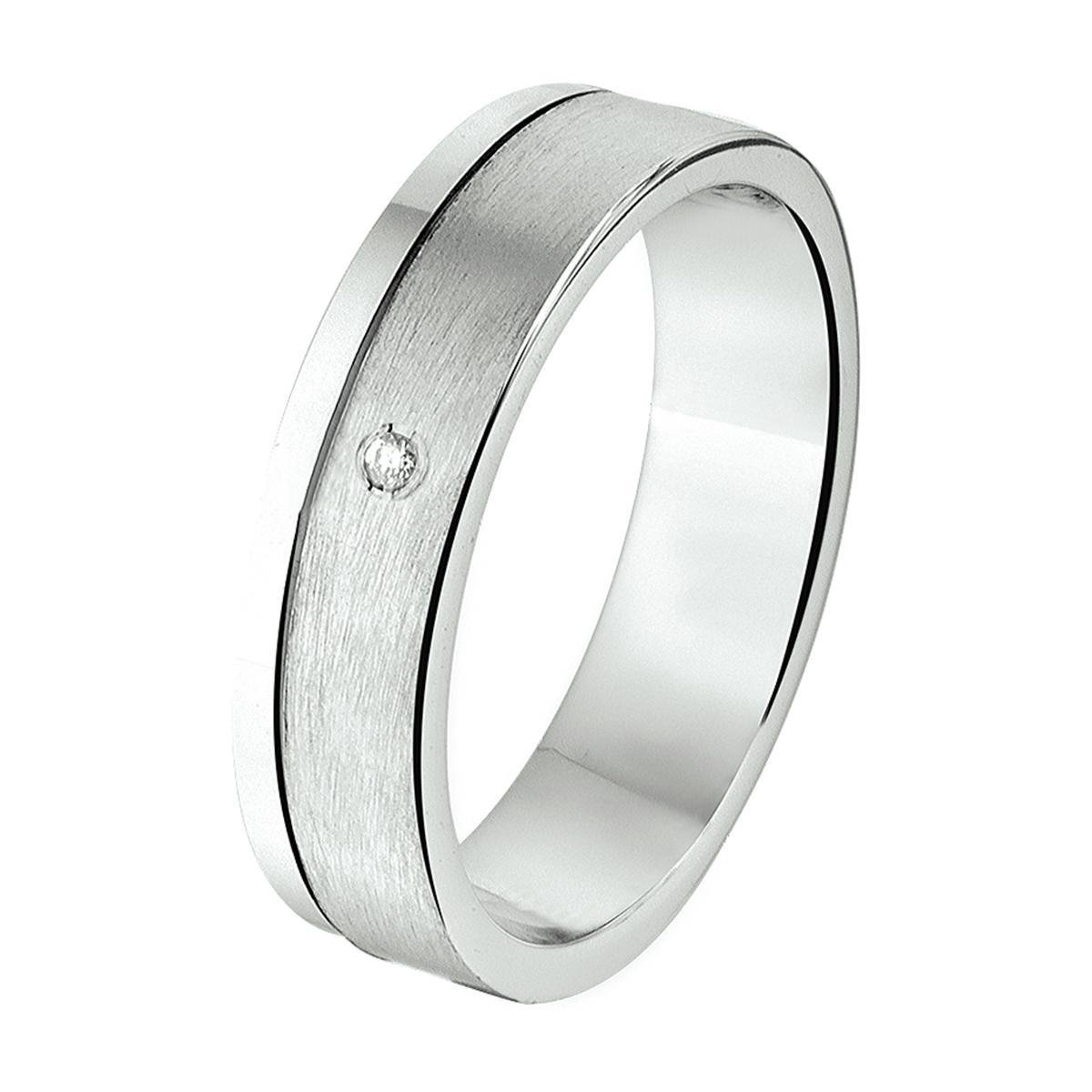 Gerhodineerd Zilver Ring A306 - 5 Mm 0.01Ct H Si 1315531