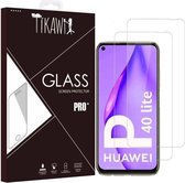 Tikawi x2 Gehard Glas 9H Huawei P40 Lite Hoge Weerstand Screen Protector [Anti-vingerafdruk] Gehard Glas Beschermfolie x2