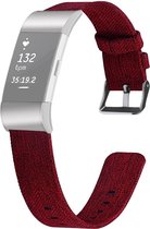 By Qubix - Fitbit Charge 2 Canvas Bandje (Large) - Rood - Fitbit charge bandjes