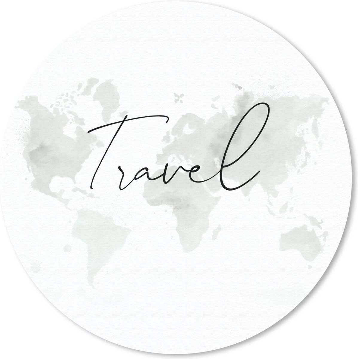Muismat rond 20x20 cm - Mousepad Wereldkaart - Quotes - Reizen - Ronde muismatten