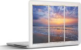 Laptop sticker - 17.3 inch - Doorkijk - Zee - Strand - 40x30cm - Laptopstickers - Laptop skin - Cover